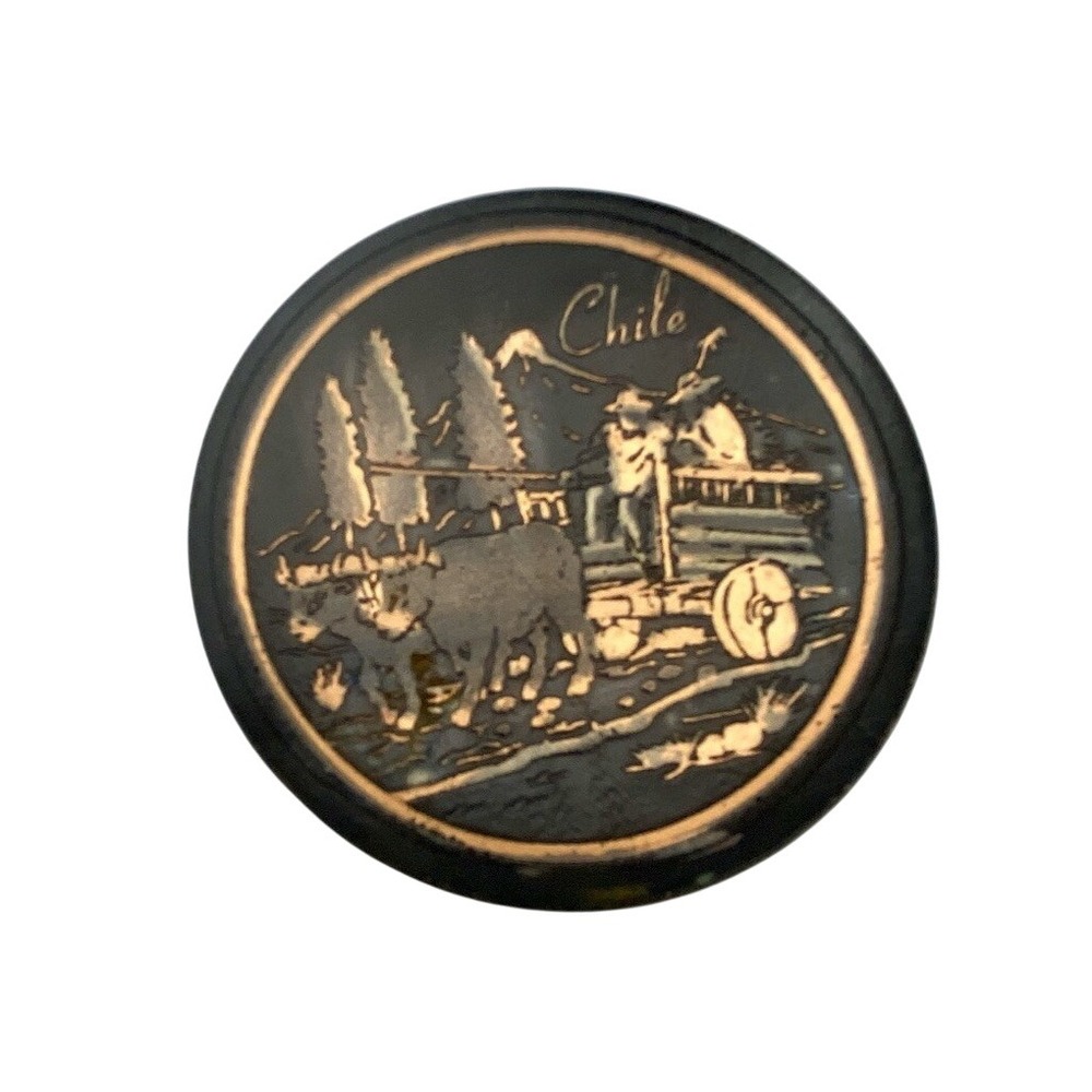 Copper Souvenir Decorative Plate - Traditional Chilean Landscape